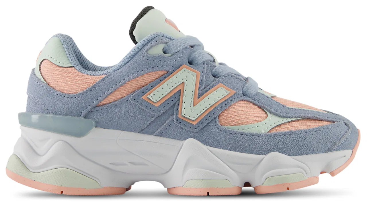 Детские кроссовки для девочек с амортизацией ABZORB New Balance 9060, Light Arctic Grey/Mint Water