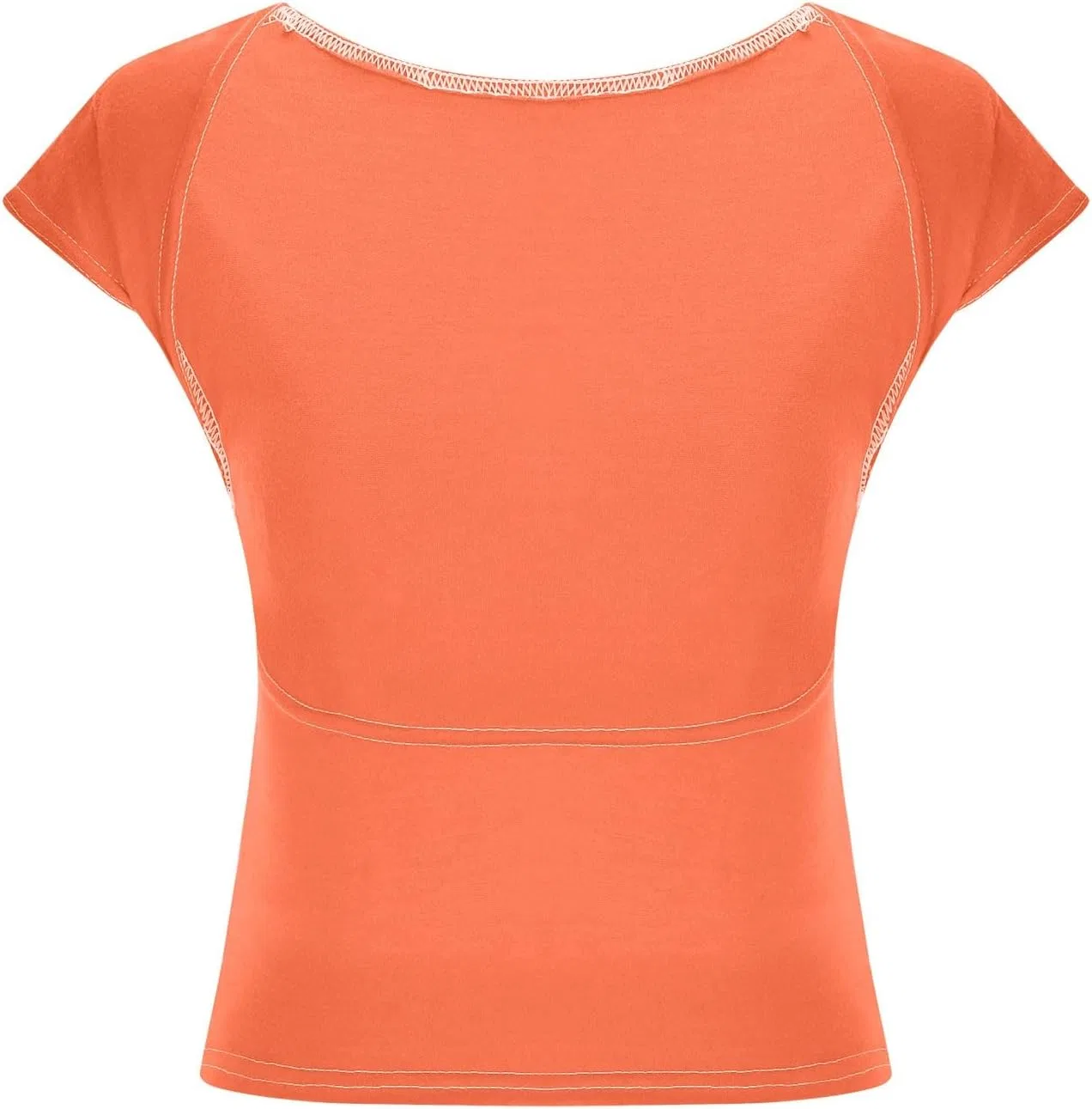 Женская облегающая футболка с коротким рукавом, Orange-2 — фото 3