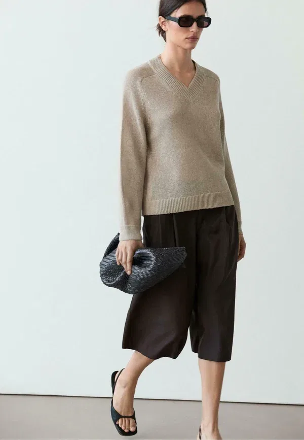 Джемпер трикотажный Jumper Massimo Dutti, sand, песочный — фото 4