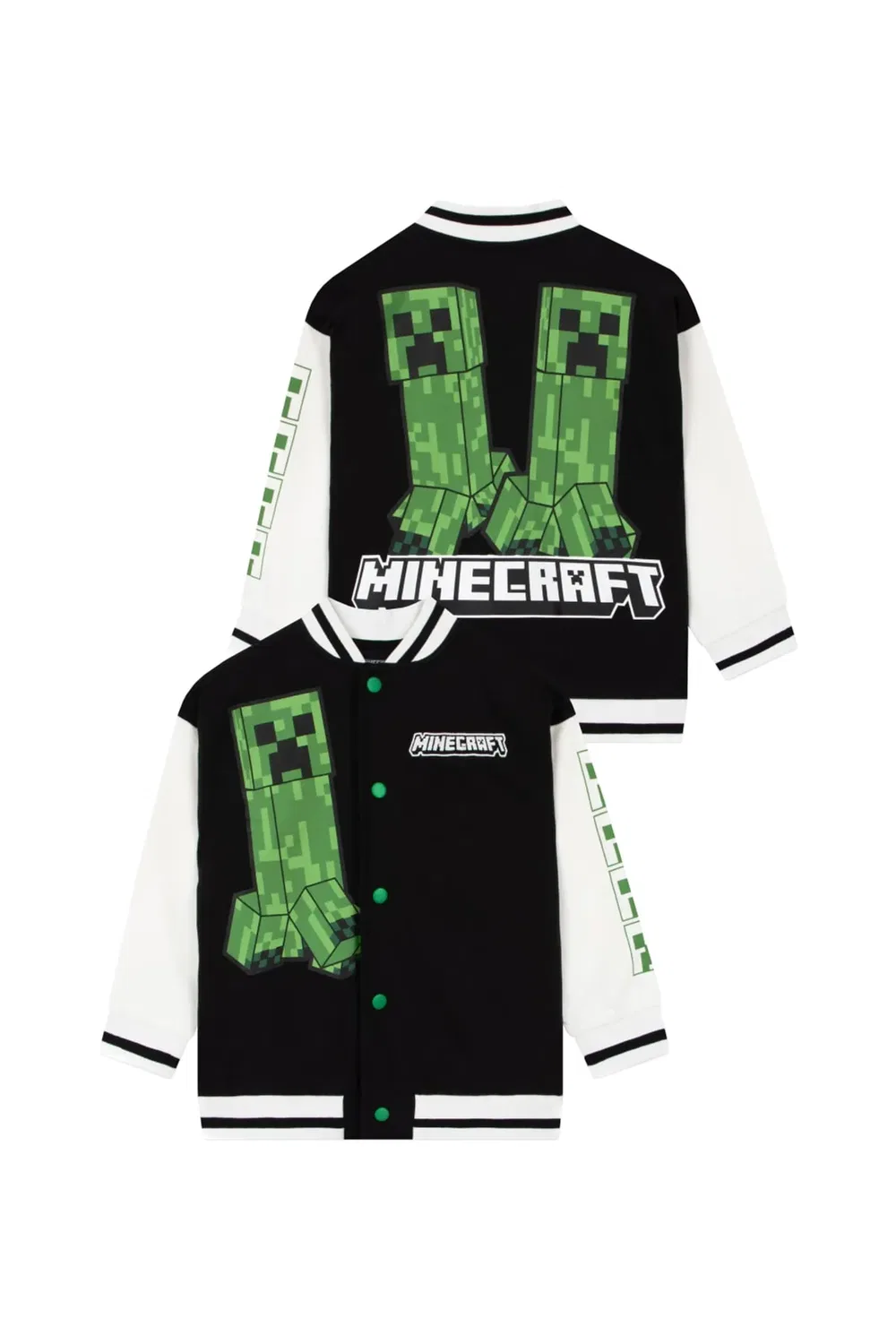 Детская куртка-бомбер с принтом Creeper Minecraft, Black