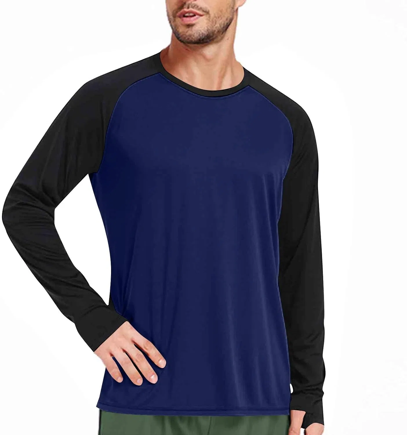 Мужская свободная футболка с цветовым блоком Generic, Navy — фото 2