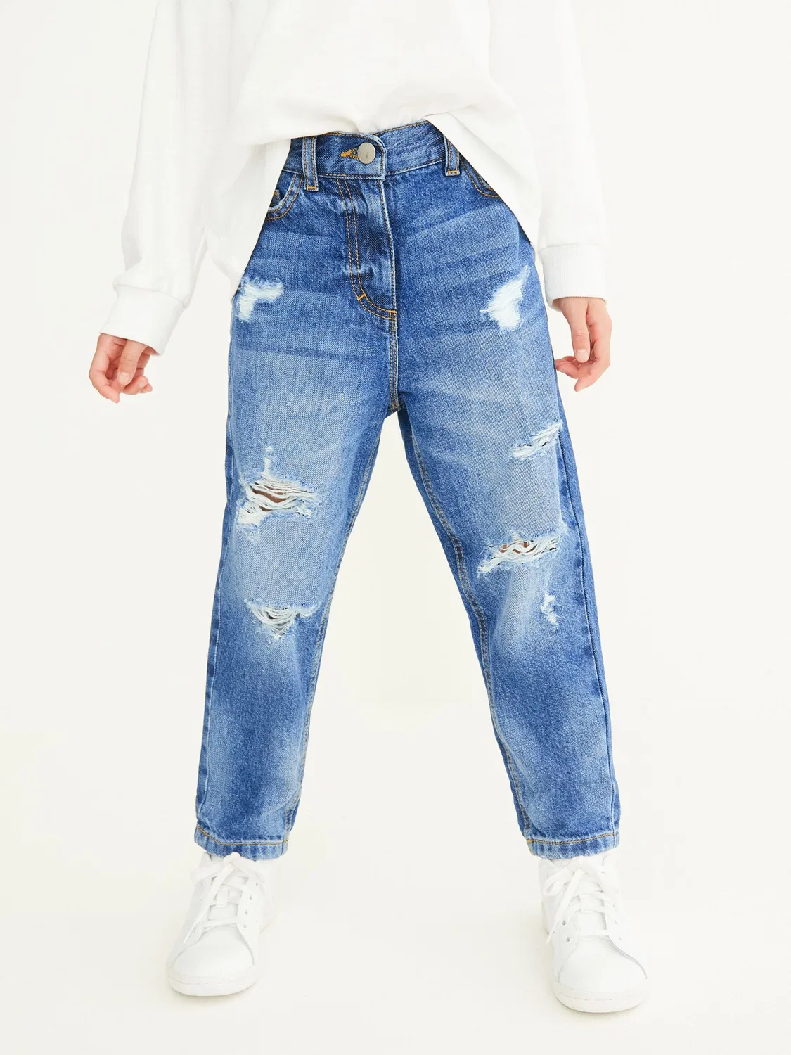 Джинсы mom fit из 100% хлопка Next, Blue Denim — фото 2