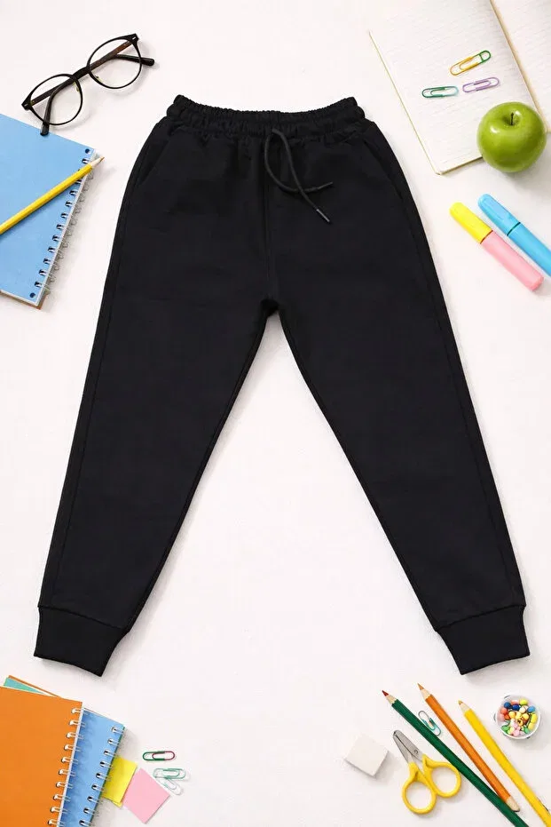 Детские спортивные штаны для девочек с карманами Çiggo Kids, Black — фото 2