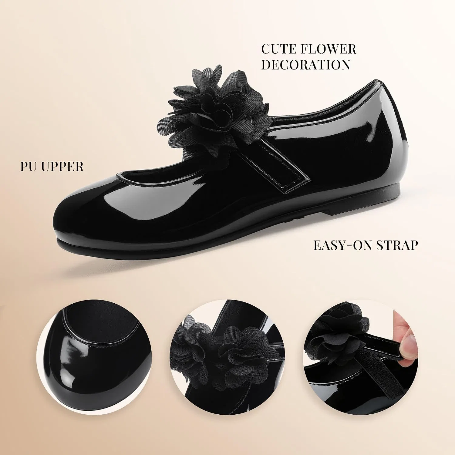 Детские туфли Мэри Джейн для девочек shoeslocker, Black — фото 4