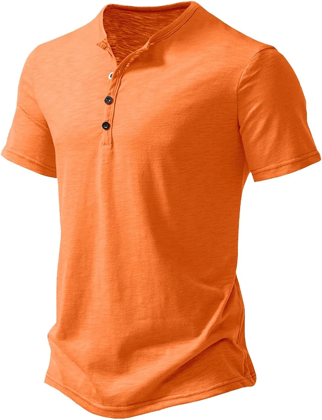 Мужская хлопковая футболка с круглым вырезом Generic, Orange — фото 2