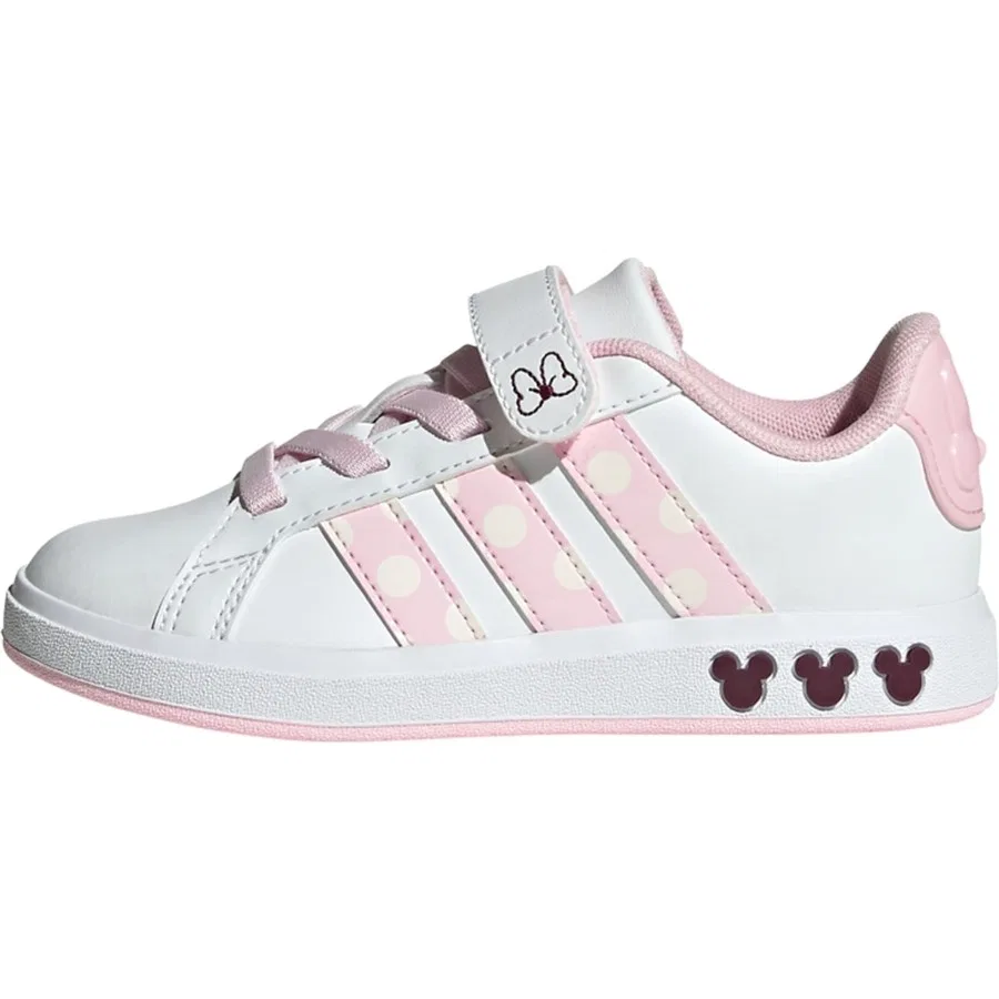 Детские кроссовки с принтом Minnie Mouse, модель Grand Court Shoes, adidas, Белый — фото 2