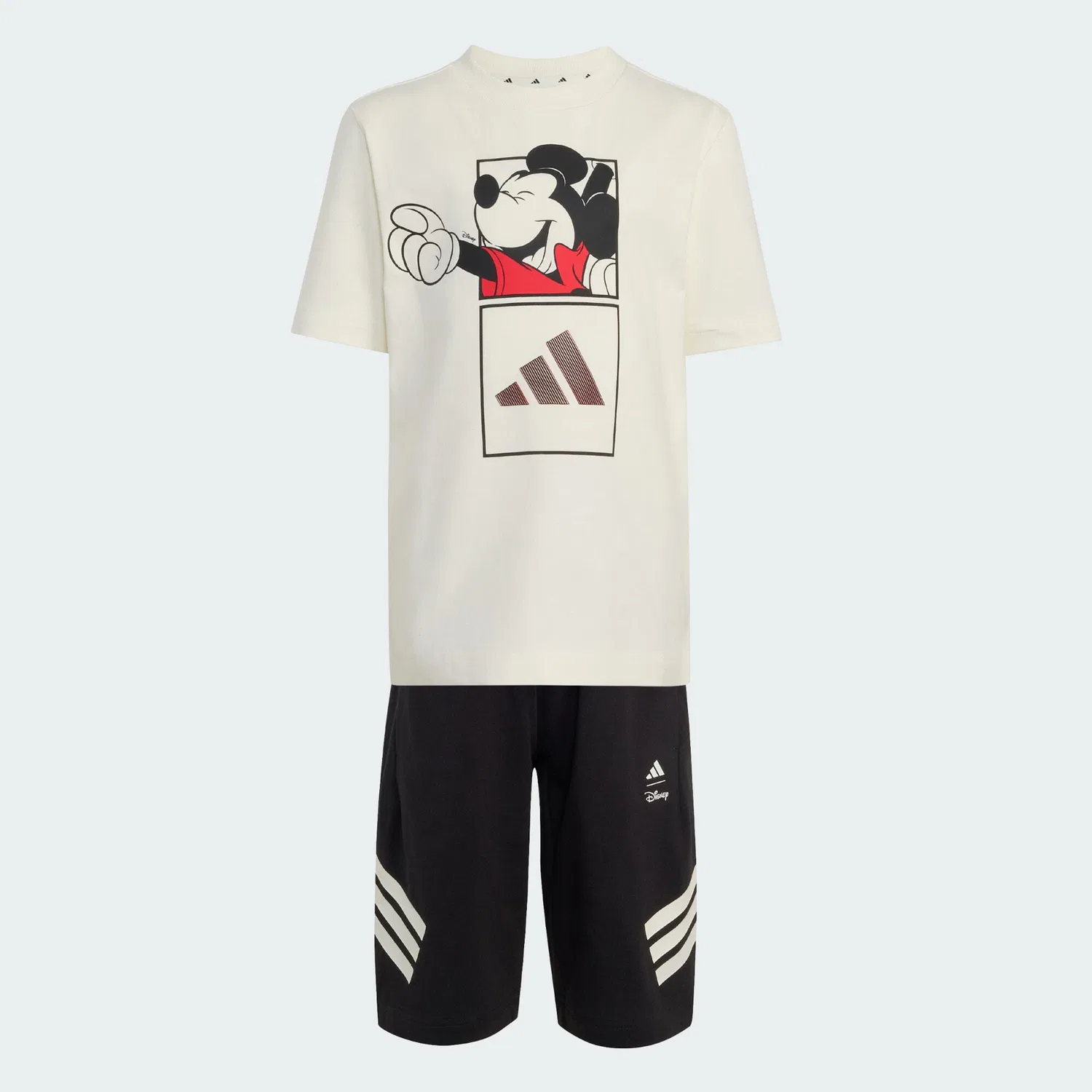 Детский комплект из футболки и шорт с принтом Micky Maus Adidas, Weiss Schwarz