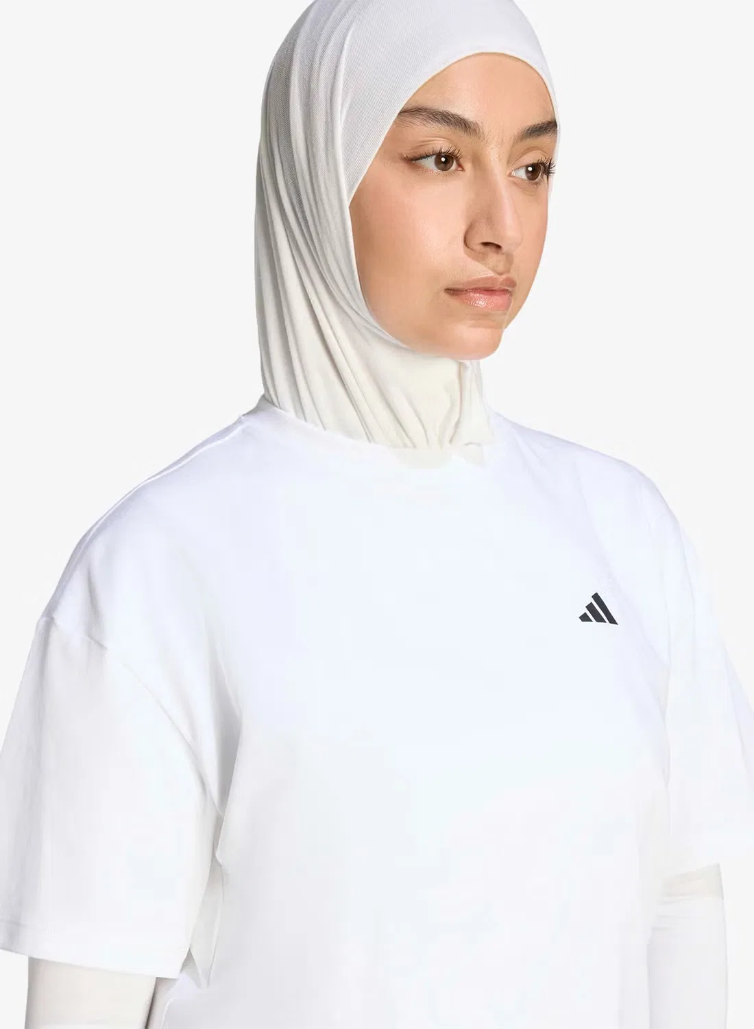 Футболка оверсайз с принтом Primelift Adidas, белая — фото 3