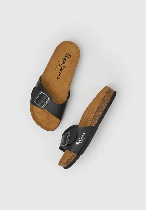 Мюли из синтетики Single champion Pepe Jeans, черный — фото 3