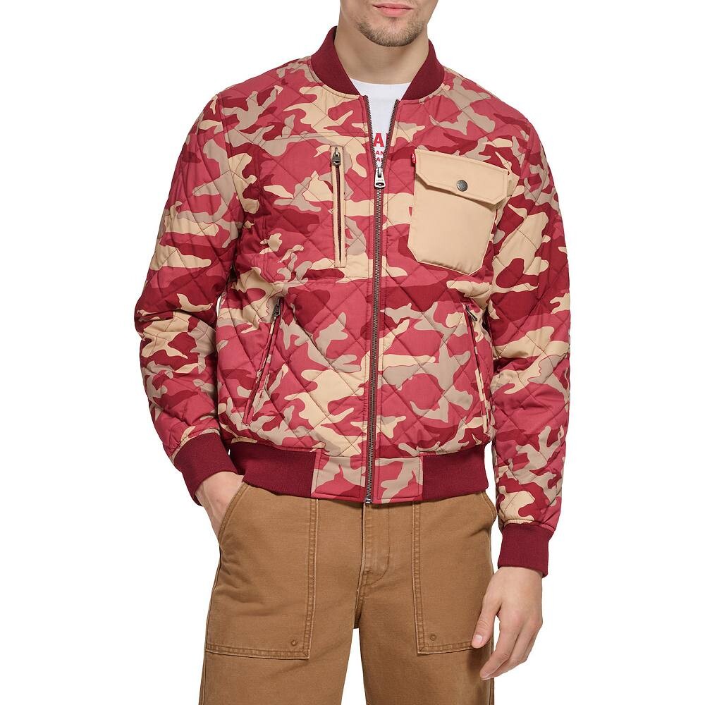 

Мужская стеганая куртка Levi's Diamond, цвет Red Camouflage