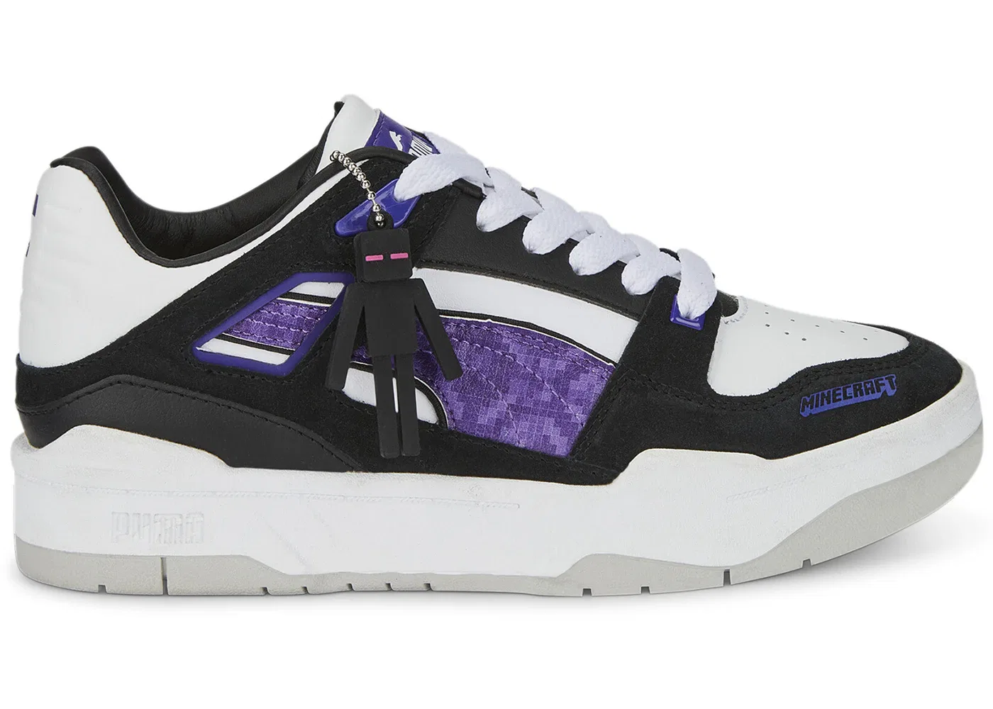 Детские кроссовки для мальчиков с принтом Puma Slipstream Lo Minecraft Enderman Puma, Black/White