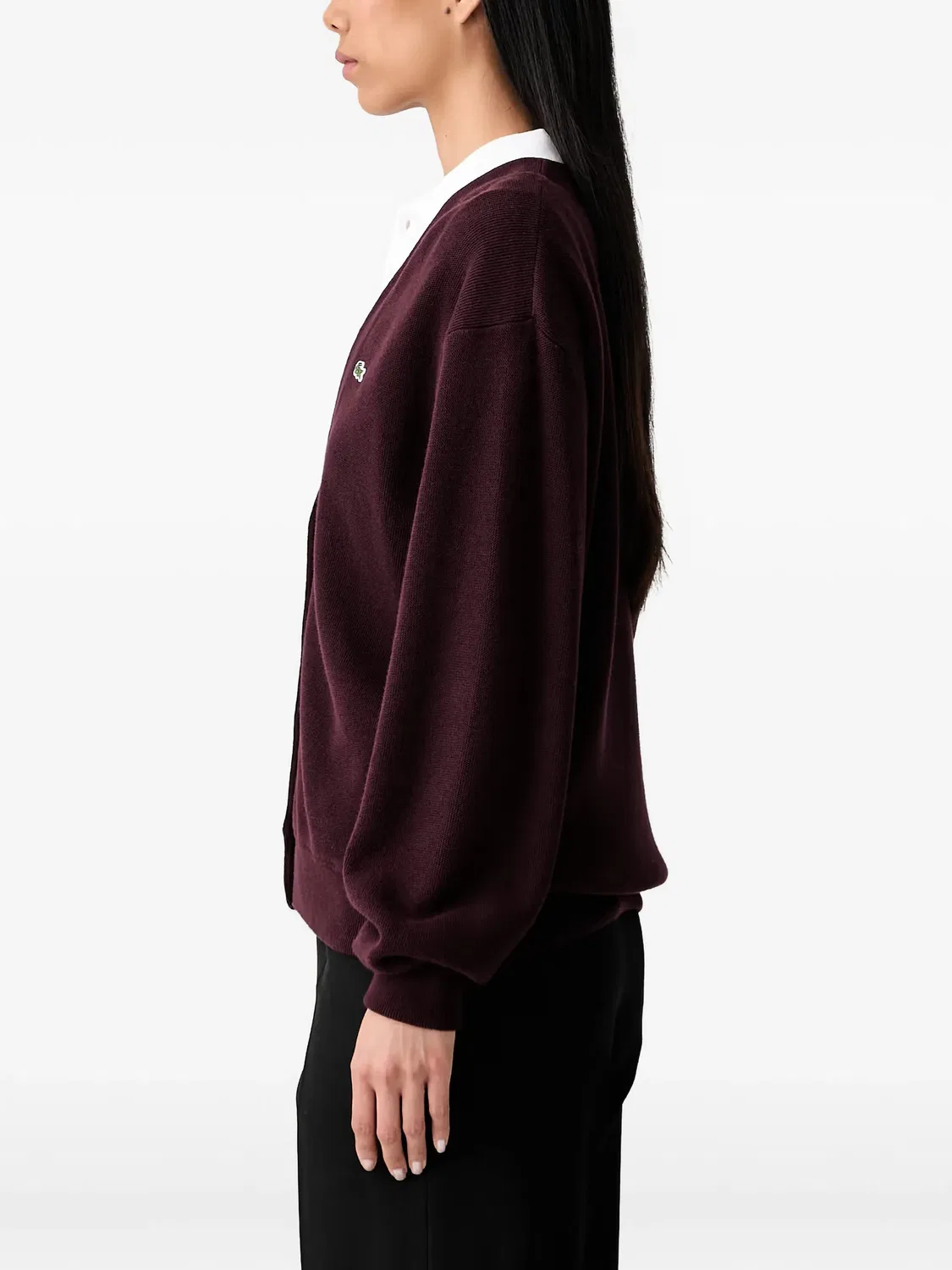 Lacoste Трикотажный кардиган с V-образным вырезом красный — фото 4