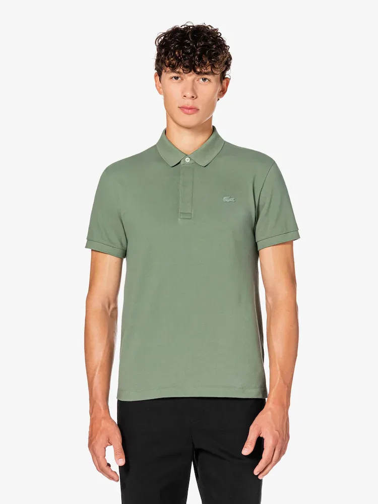 Футболка поло Lacoste PARIS, мужская, хлопок с полиуретаном, белый