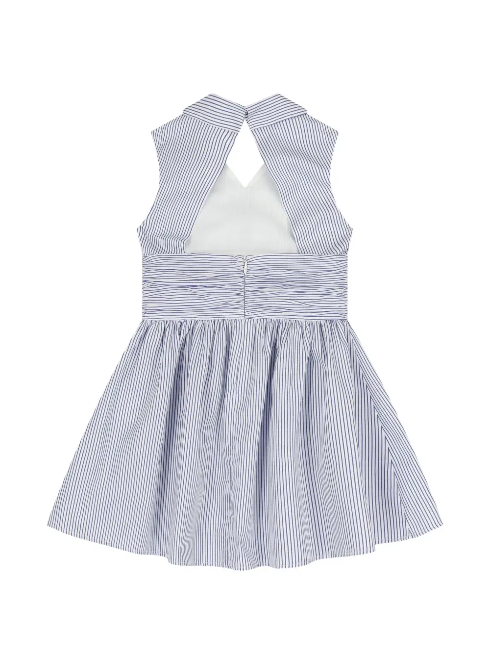 Платье в полоску с воротником Elisabetta Franchi Kids, синий — фото 2