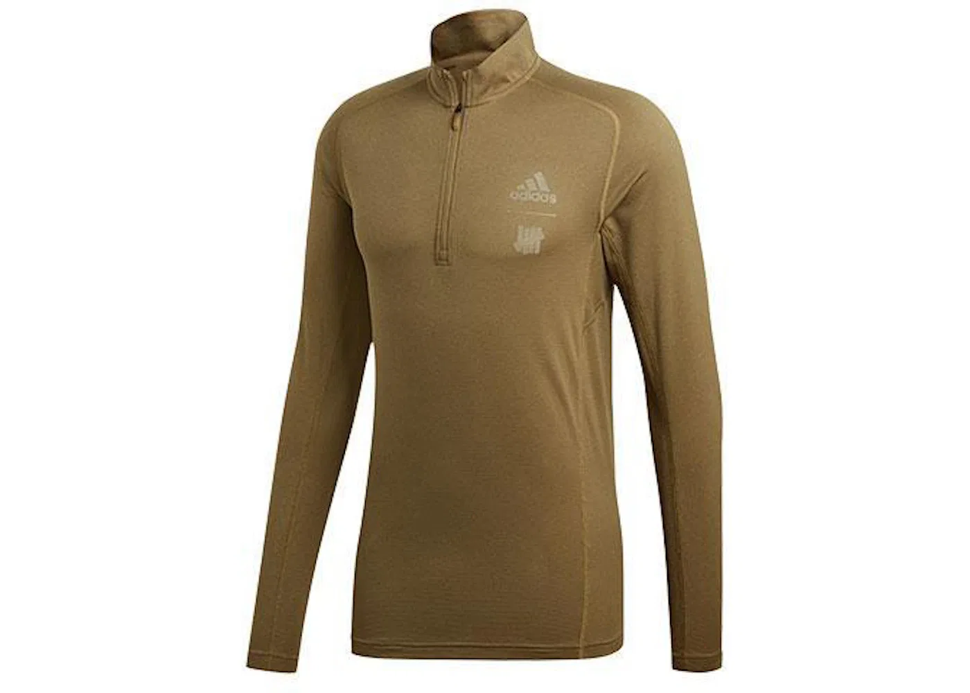 Мужской свитшот на молнии с принтом Adidas x Undefeated Running Half-Zip Sweatshirt, Khaki/Tactile Khaki