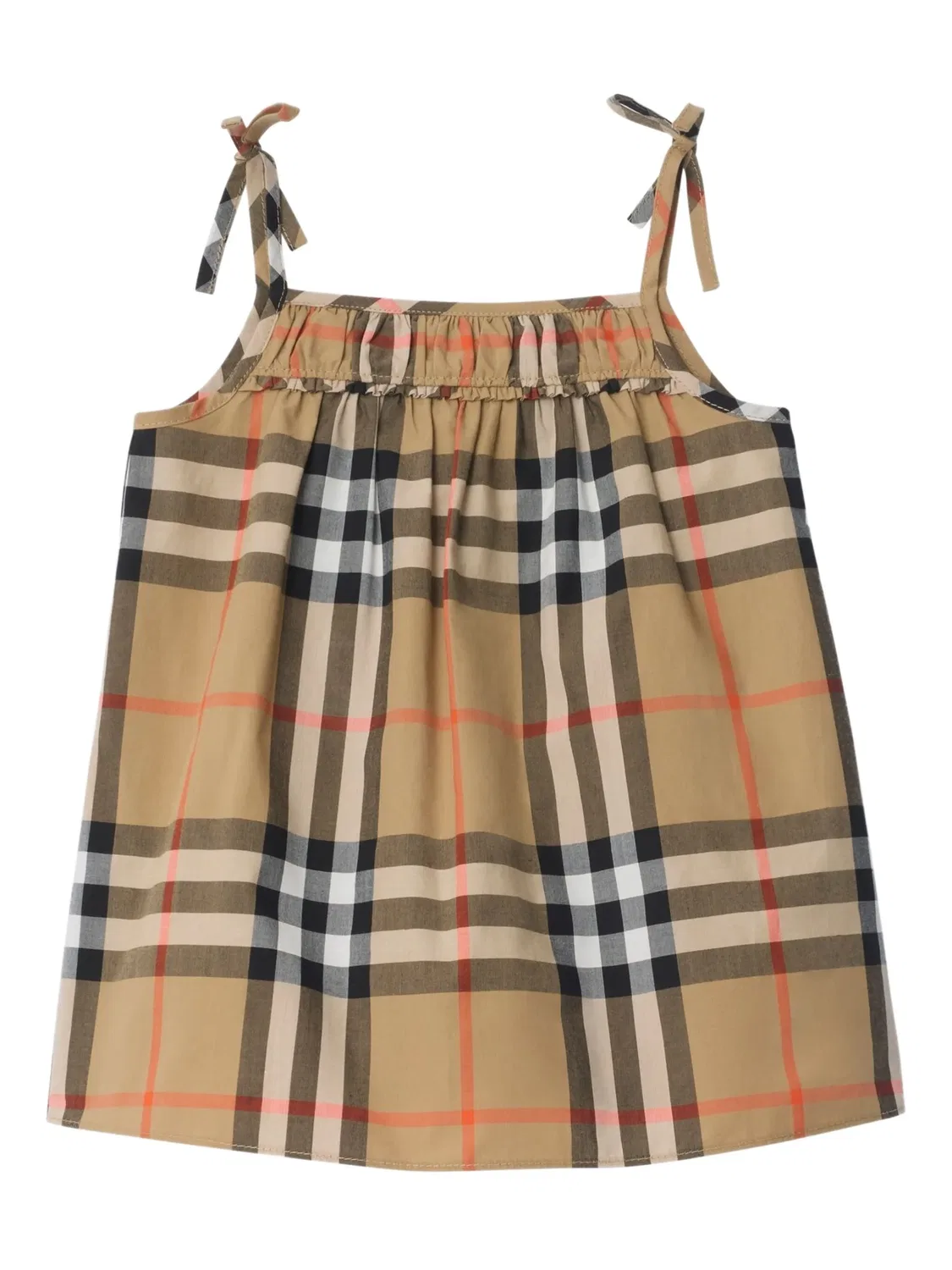 Платье с сборкой в клетку Burberry, нейтральный — фото 2