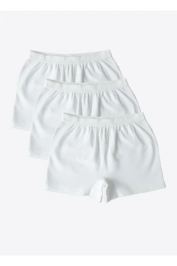 Детские боксеры для девочек хлопковые 3 шт Kitikate, White