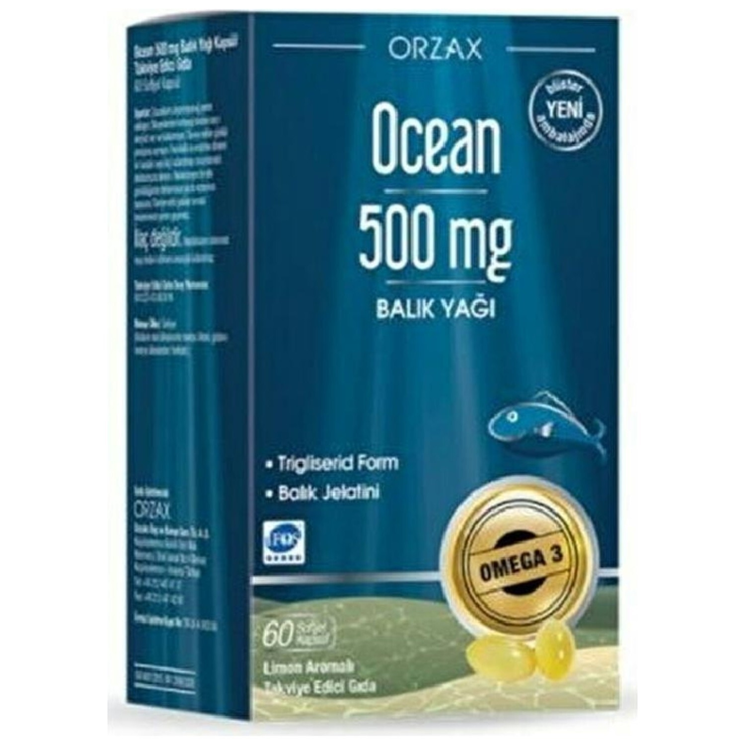 

Рыбий жир Ocean, 60 капсул 500 мг