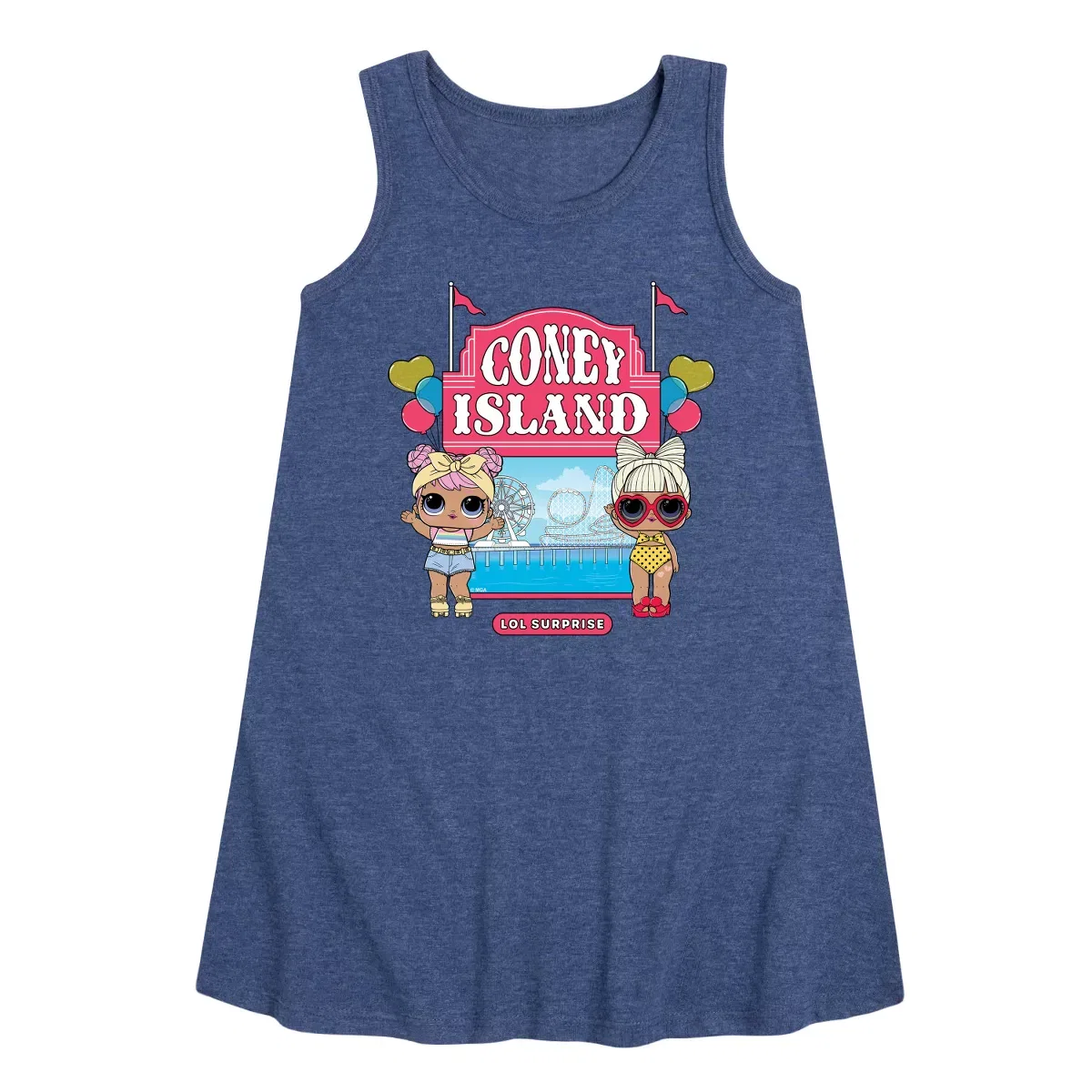 Детское платье-трапеция без рукавов Coney Island L.O.L. Surprise!, Heather Navy