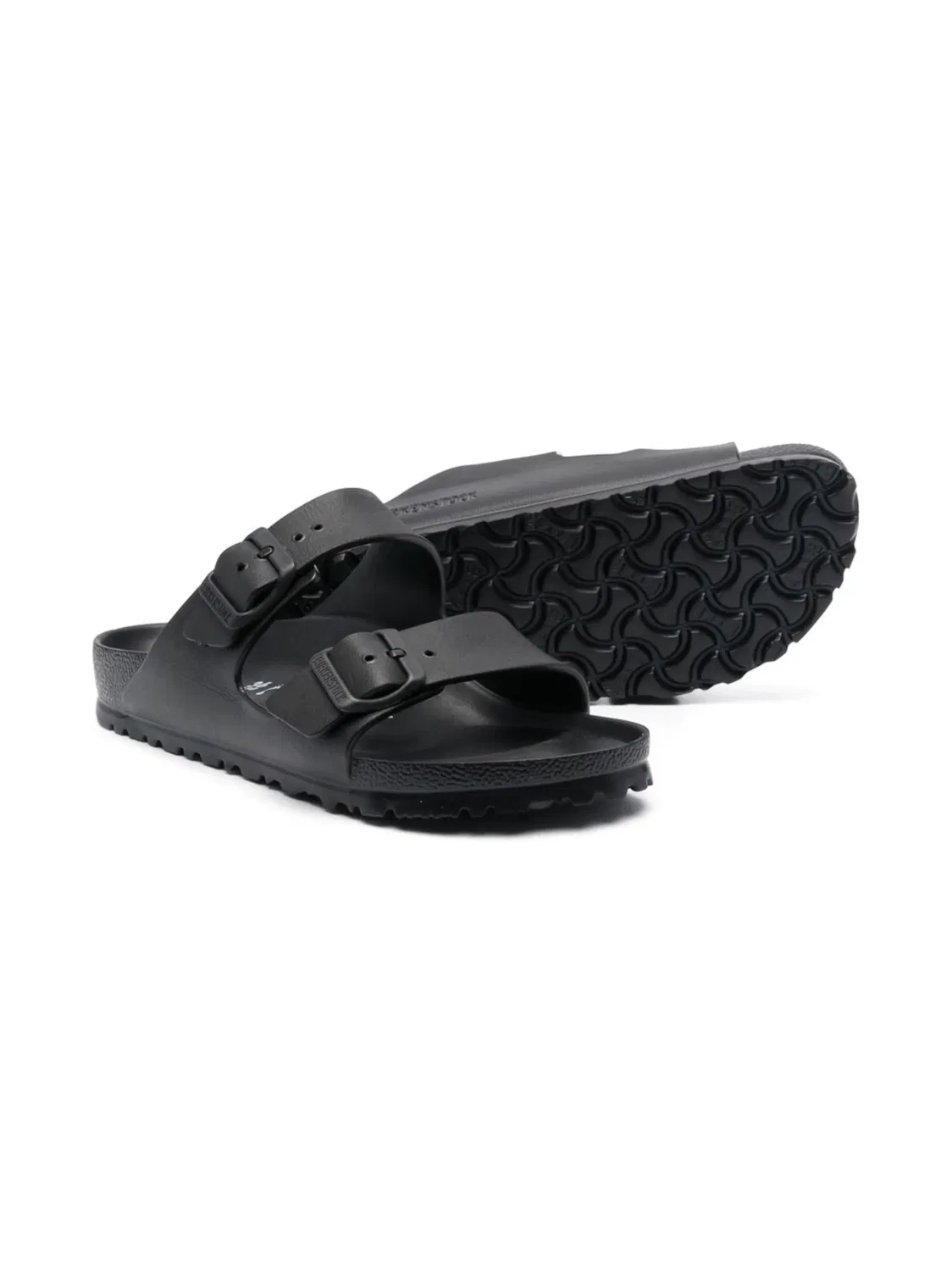 Сандалии с двойной пряжкой и открытым носком Birkenstock, черный — фото 3