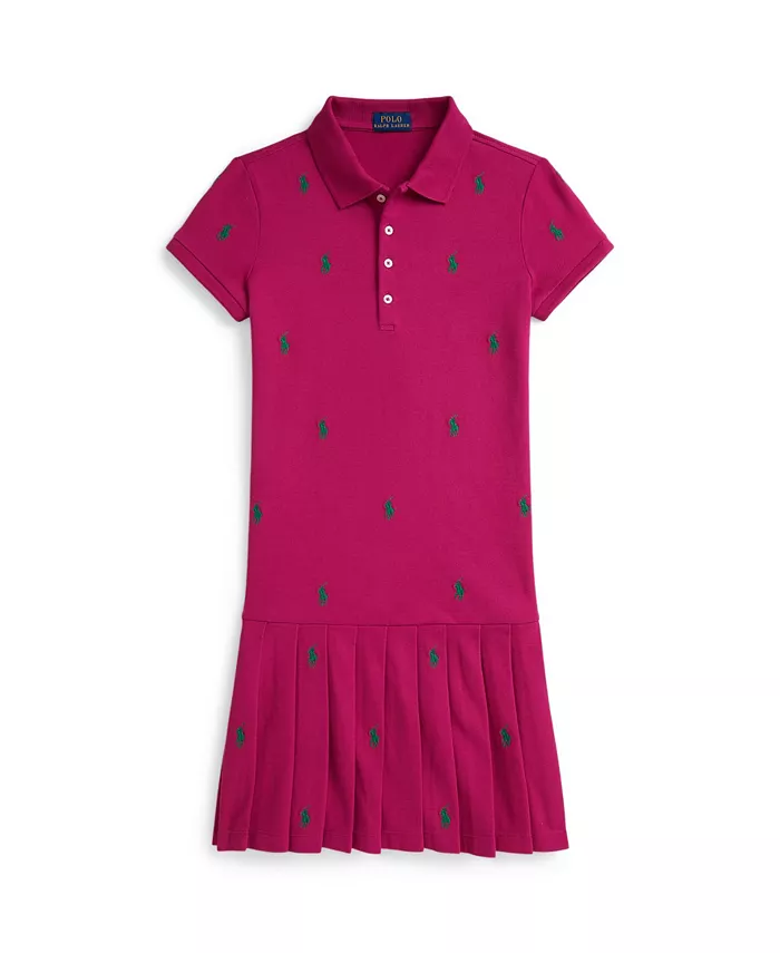 

Платье-поло Big Girls Polo Pony из стрейч-сетки Polo Ralph Lauren