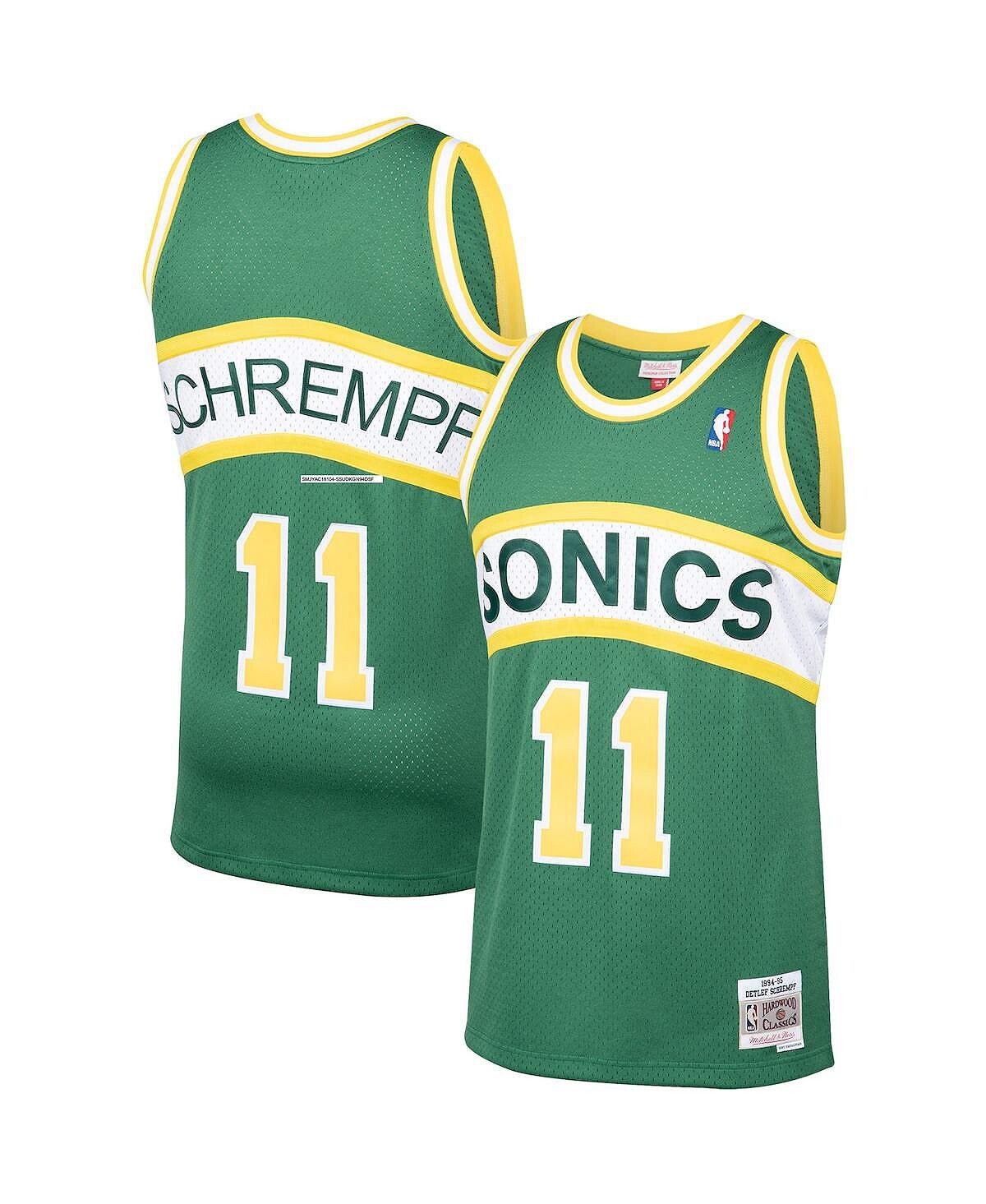 

Мужская футболка detlef schrempf green seattle supersonics 1994-95 hardwood classics swingman player jersey Mitchell & Ness, зеленый