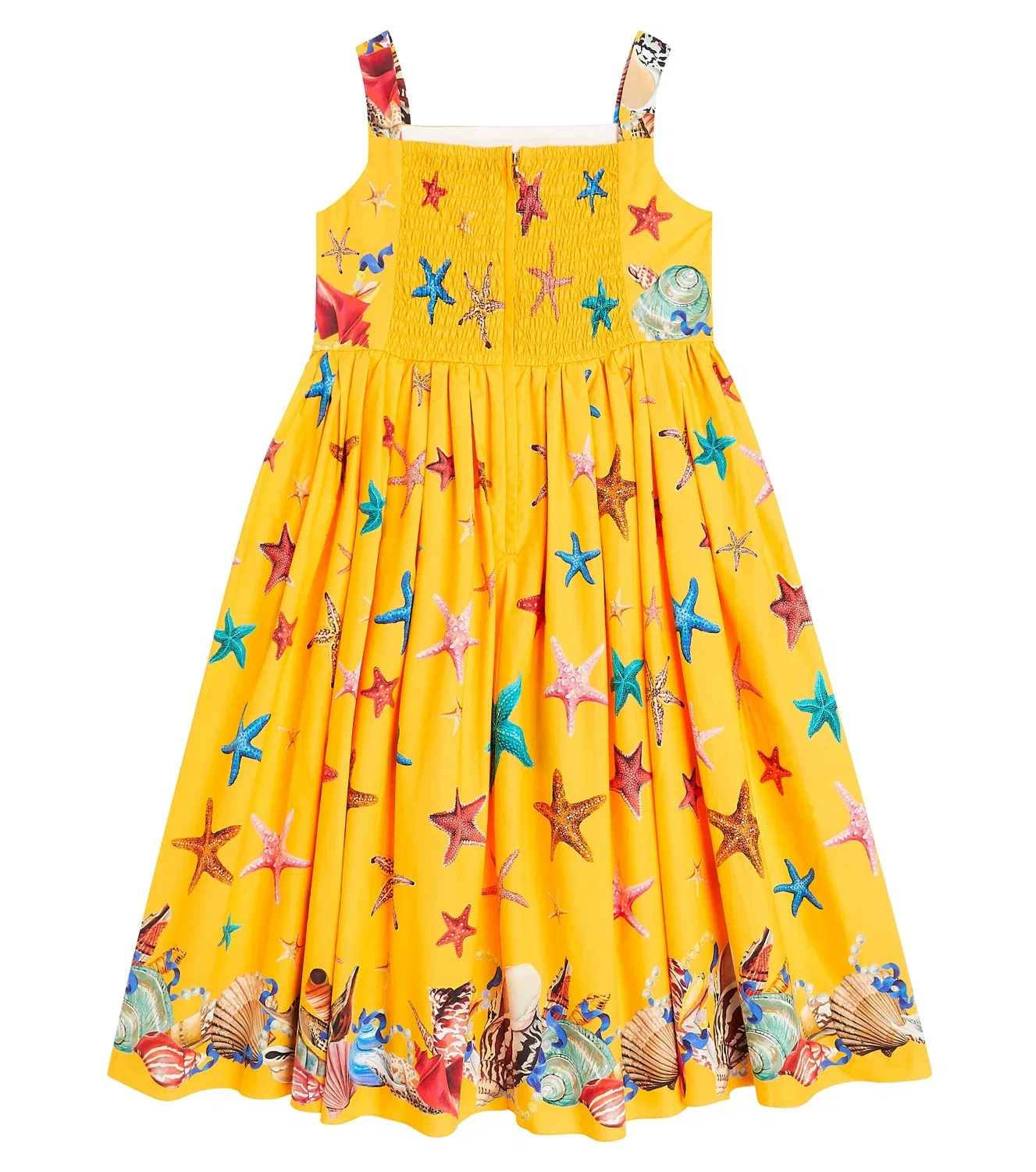 Платье-поплин хлопковое Capri Dolce&Gabbana Kids, желтый — фото 4
