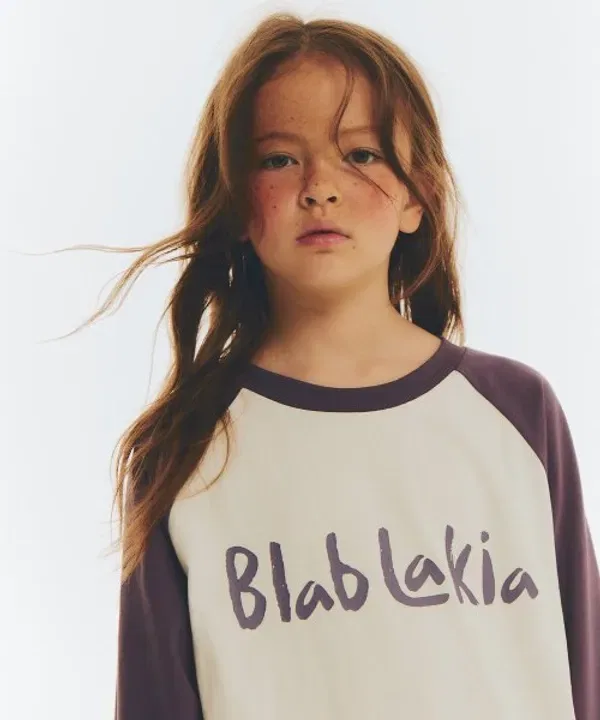 Футболка с длинным рукавом реглан, Blah Blablakia, фиолетовый