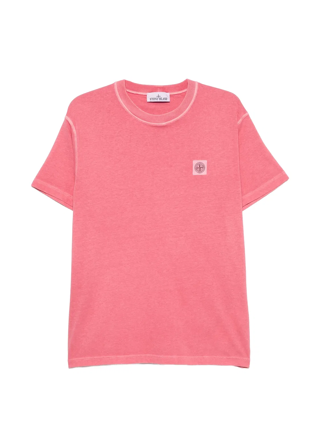 Футболка с розовой нашивкой Stone Island, розовый