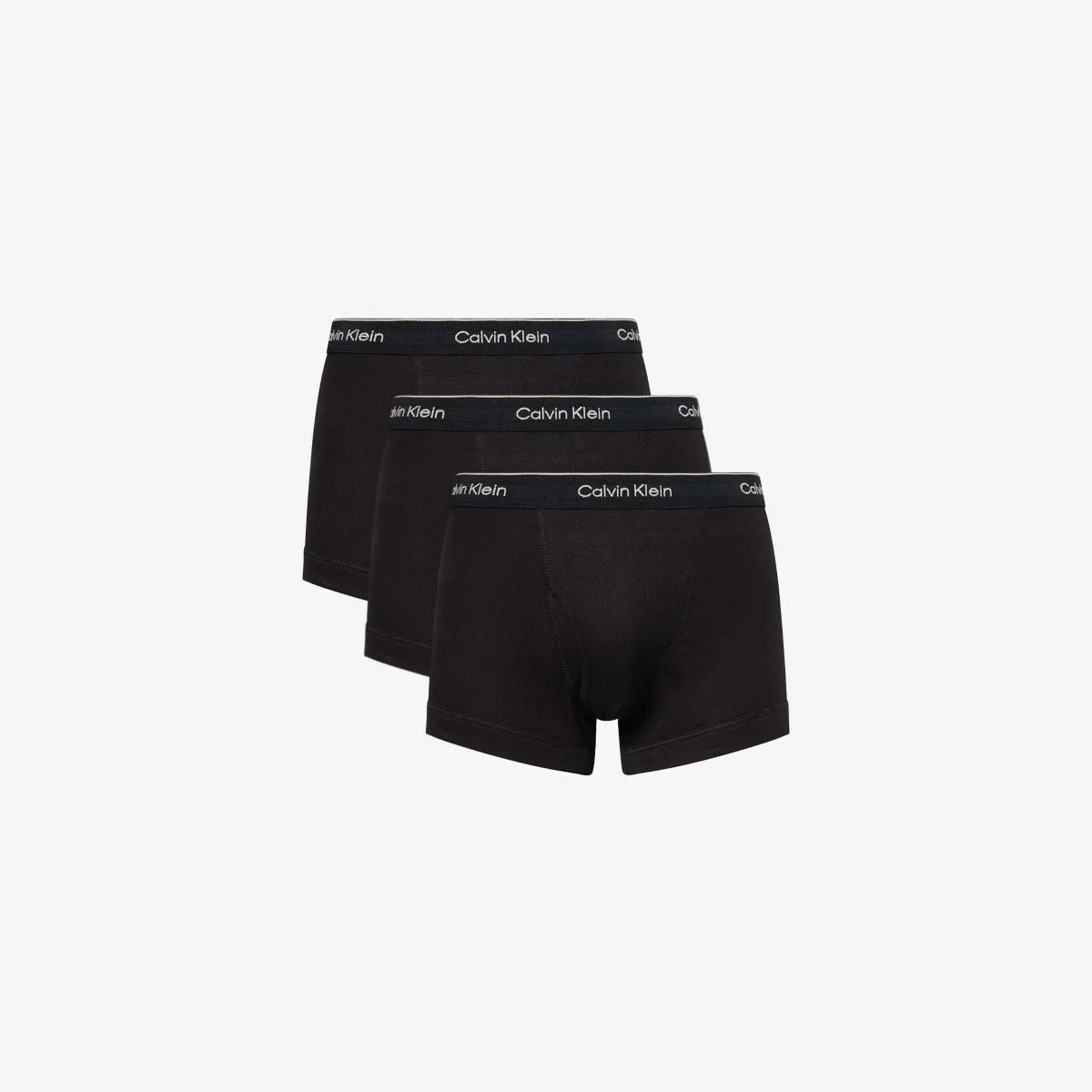 Комплект из трех хлопковых трусов с фирменным поясом Calvin Klein, черный