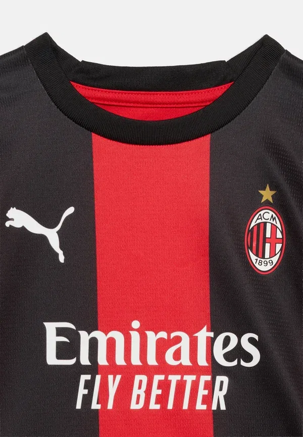 Детский футбольный комплект Ac Milan Home Minikit Unisex Set - шорты и футболка Puma, Black/Red, черный/красный — фото 4