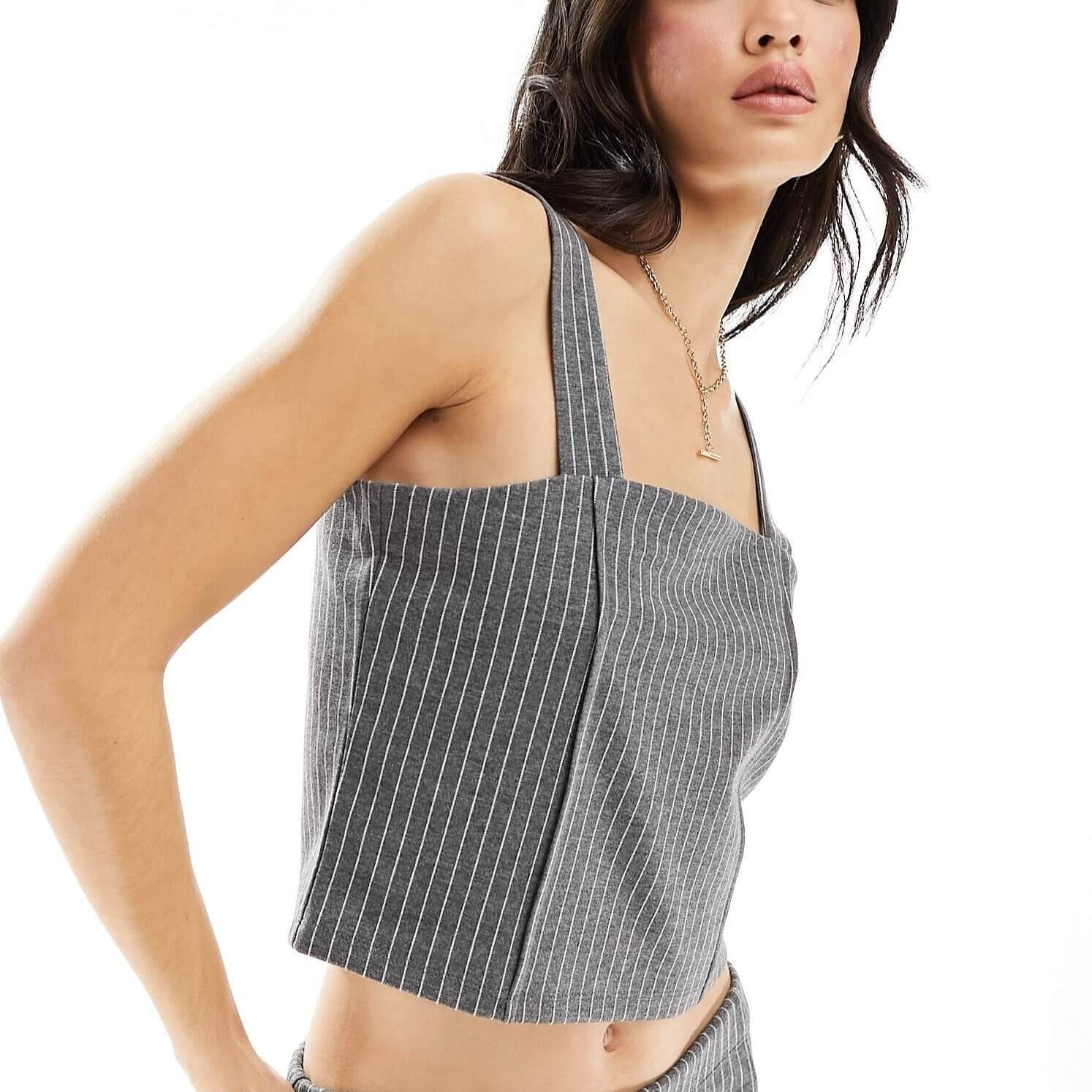 

Топ Asos Design Square Neck, серый