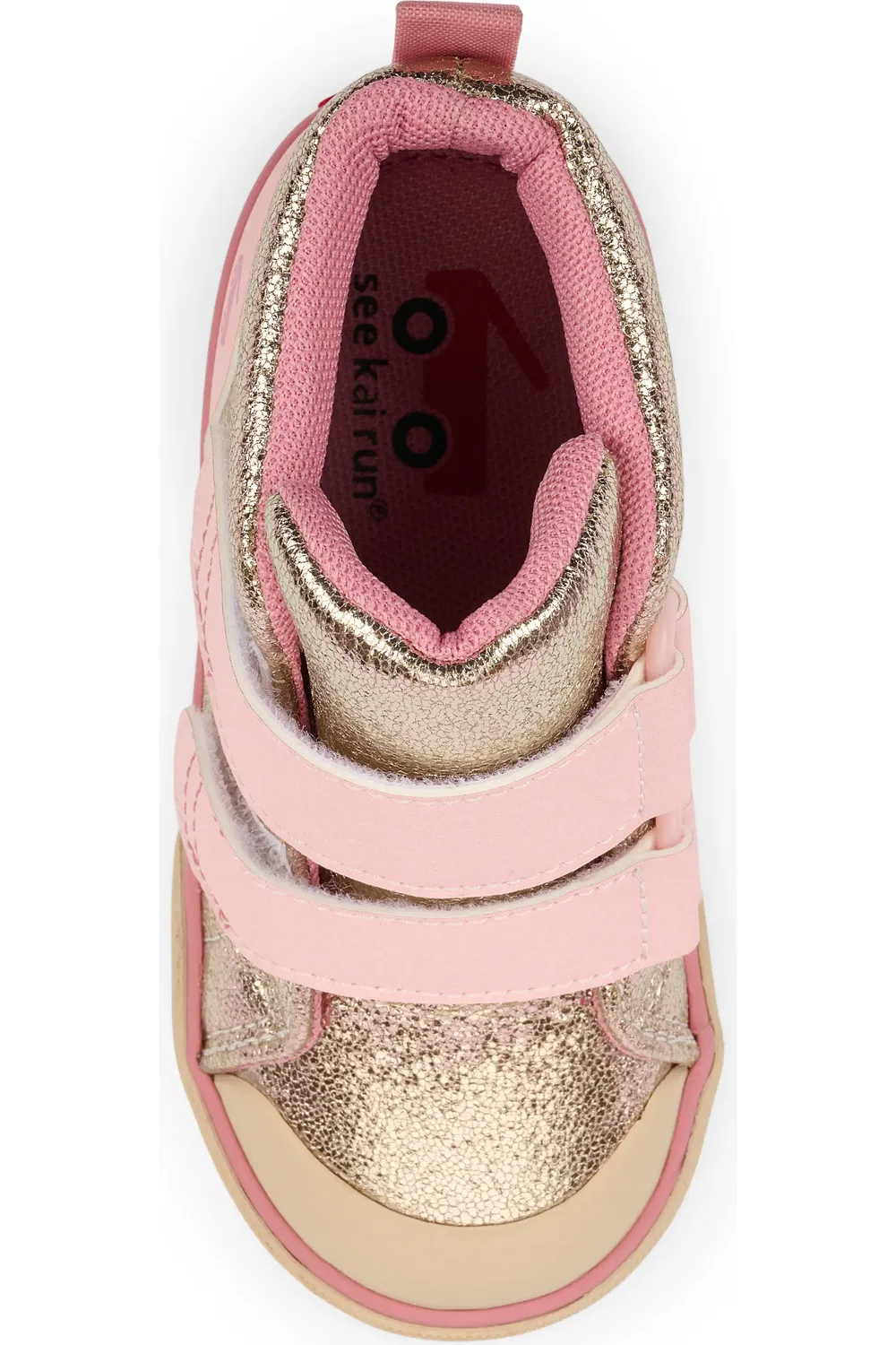 Детские кроссовки адаптивные высокие Dean Adapt II See Kai Run, Rose Gold — фото 4