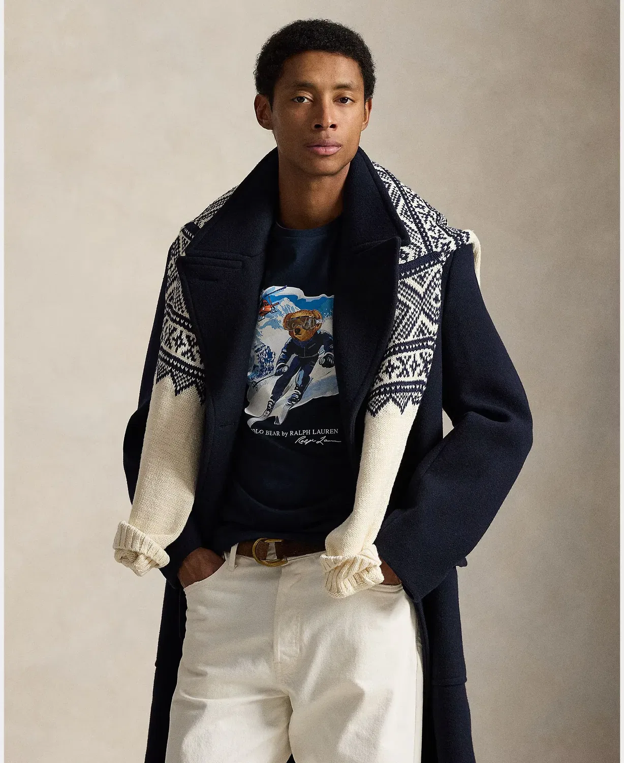 Мужская футболка с принтом Slim Fit Polo Bear Polo Ralph Lauren, Azul Marino — фото 4