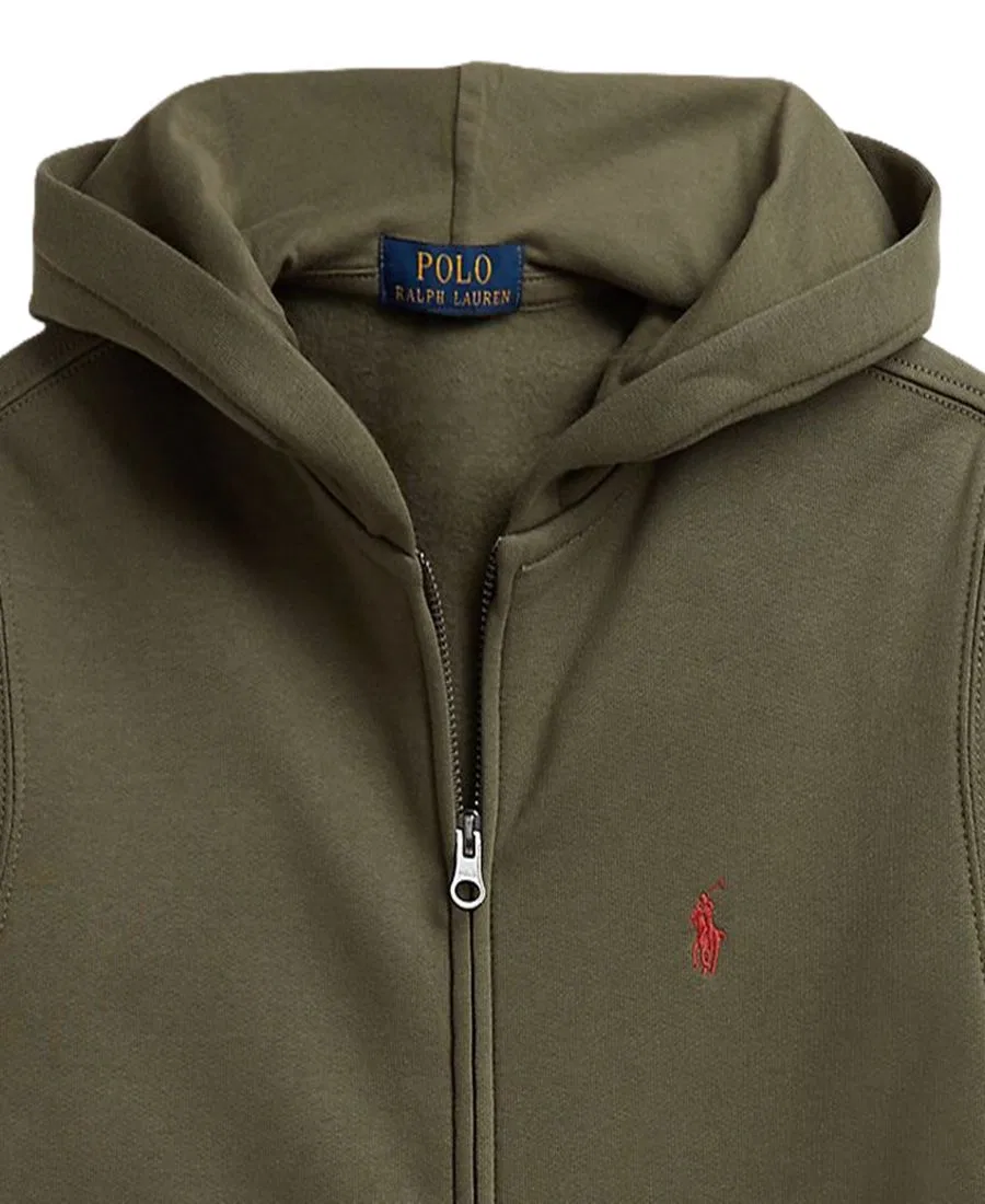 Детский худи на молнии с флисом, с капюшоном и длинным рукавом Polo Ralph Lauren, Cruise Olive — фото 3