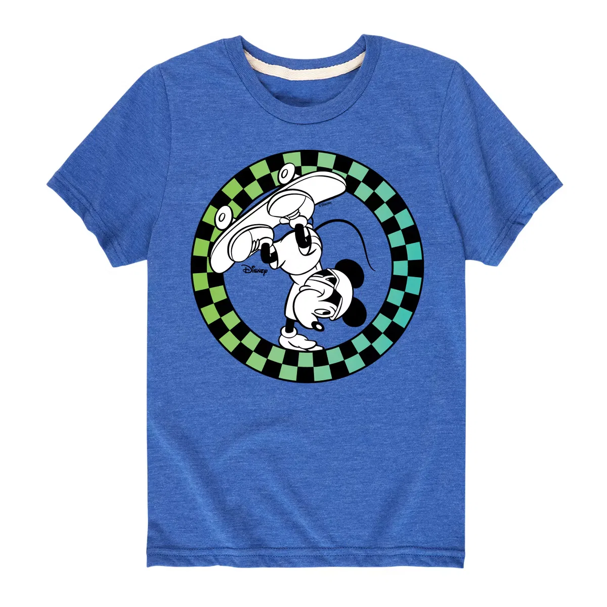 Футболка с коротким рукавом с принтом Mickey Skateboarding Checkered Circle Disney, royal blue