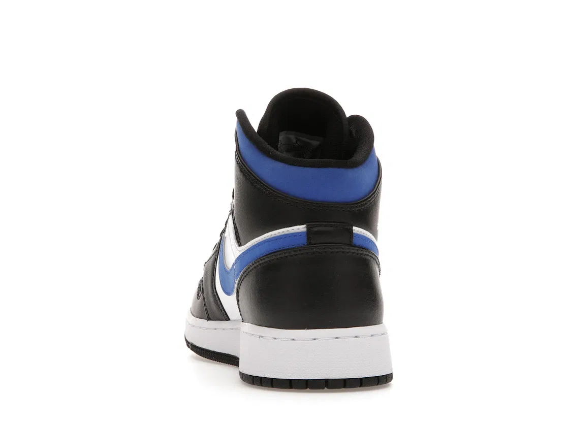 Детские кроссовки для мальчиков с высоким берцем Jordan 1 Mid, White/Racer Blue-Black — фото 4