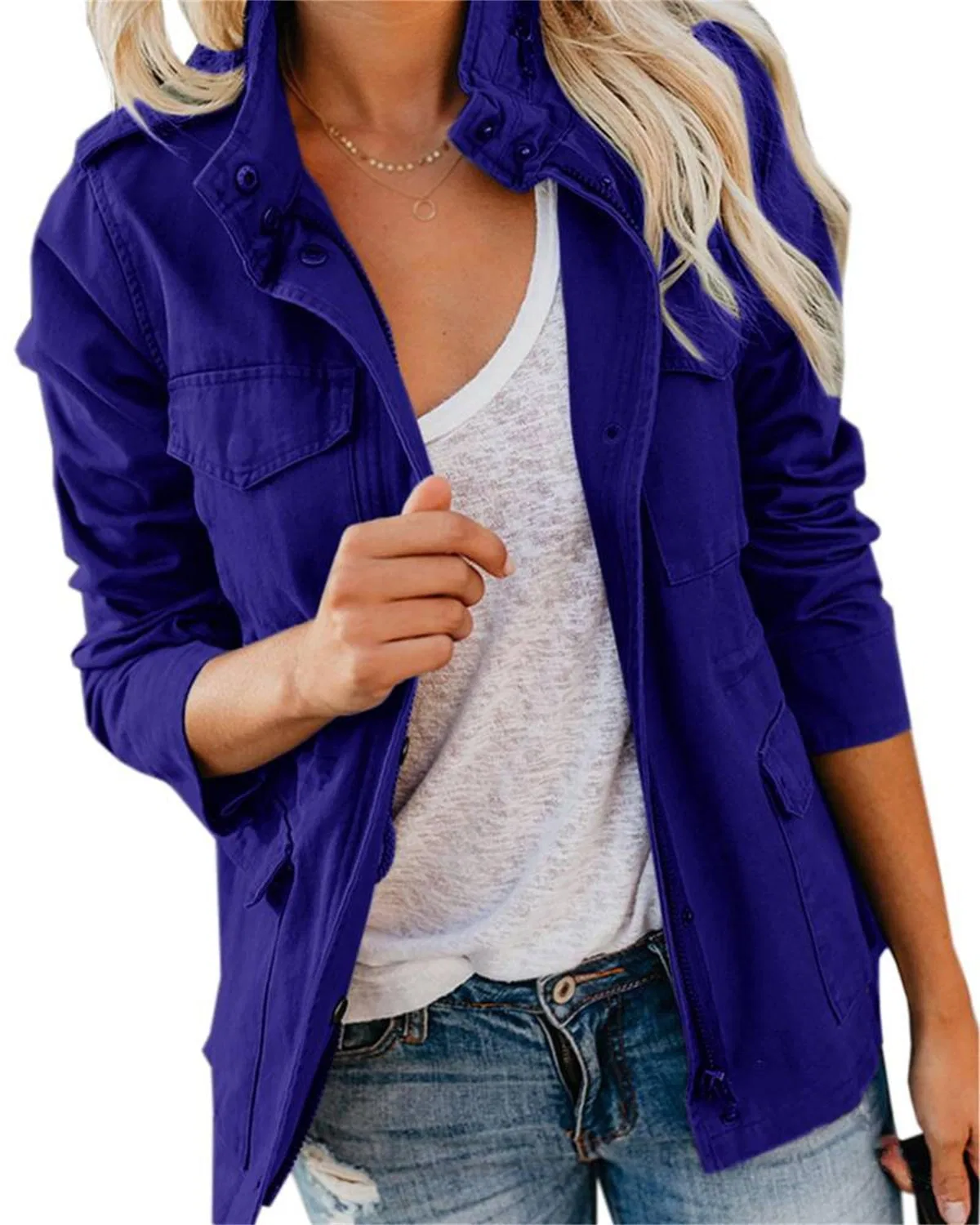 Женская куртка с множеством карманов Safari Parka, Blu scuro