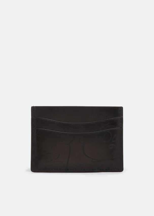 

Картхолдер BERLUTI Bambou Scritto leather card holder, черный