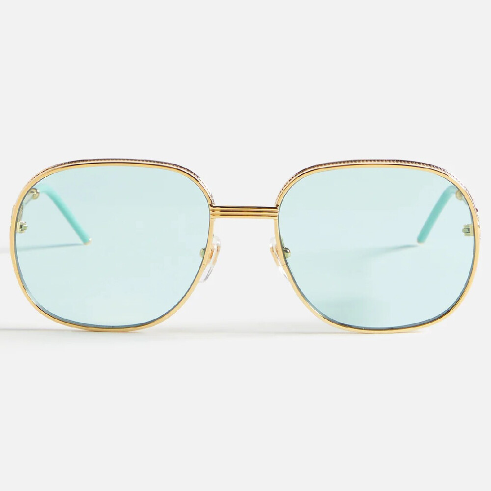 

Солнцезащитные очки Casablanca Square Metal Sunglasses With Solid Lens, бирюзовый