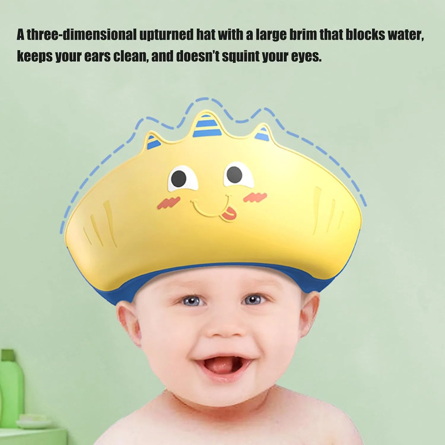 Шапочка для душа Baby Shampoo Hat, PP+TPE, 25x22x8 см, Felsgelb Générique — фото 2