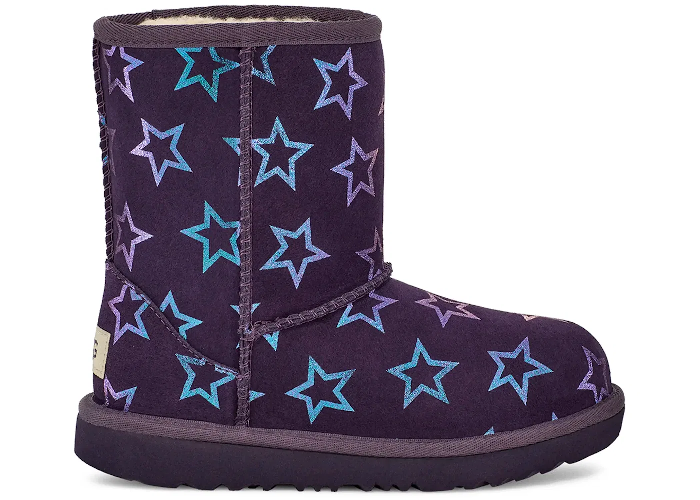 Детские ботинки с блестками UGG Classic II Iridescent Stars Boot, Nightshade Purple Iridescent