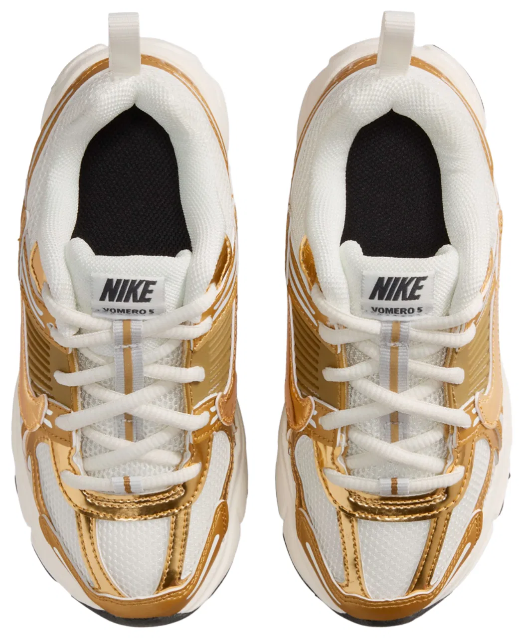 Кроссовки для девочек дошкольного возраста Vomero 5 Lace NA45 Nike, цвет Sail/Metallic Gold/Anthracite — фото 4