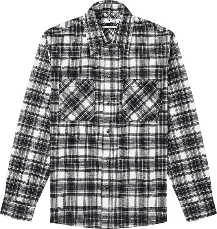 

Рубашка Off-White Check Arrow Flannel Shirt 'Black/White', черный