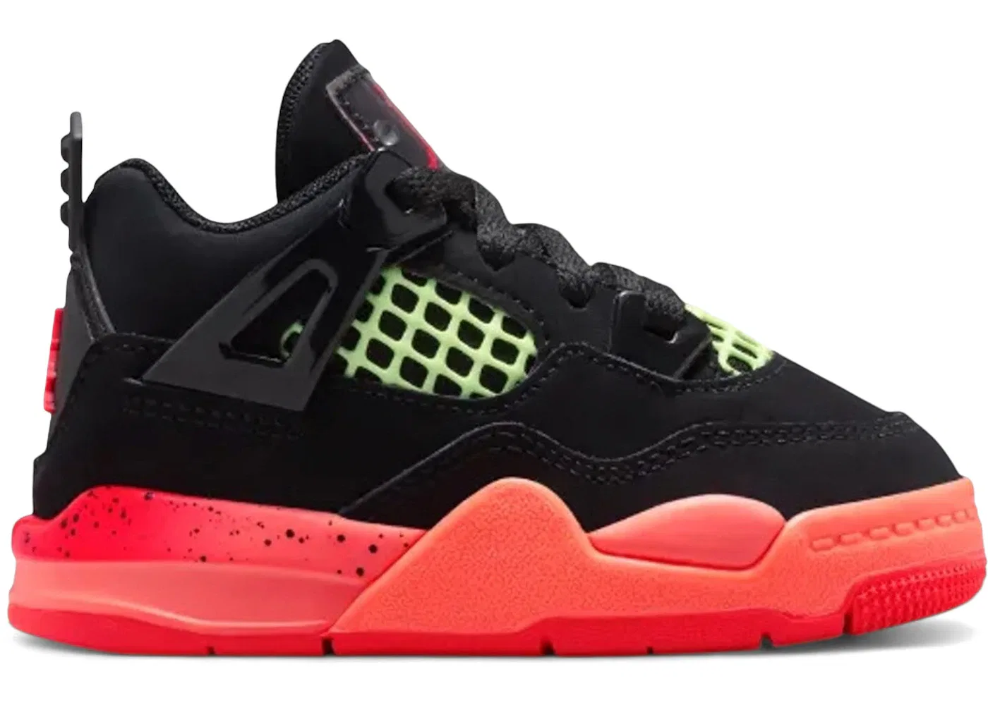Детские кроссовки Lifestyle Jordan 4 Retro, Black/Infrared 23/Bright Mango/Barely Volt/White