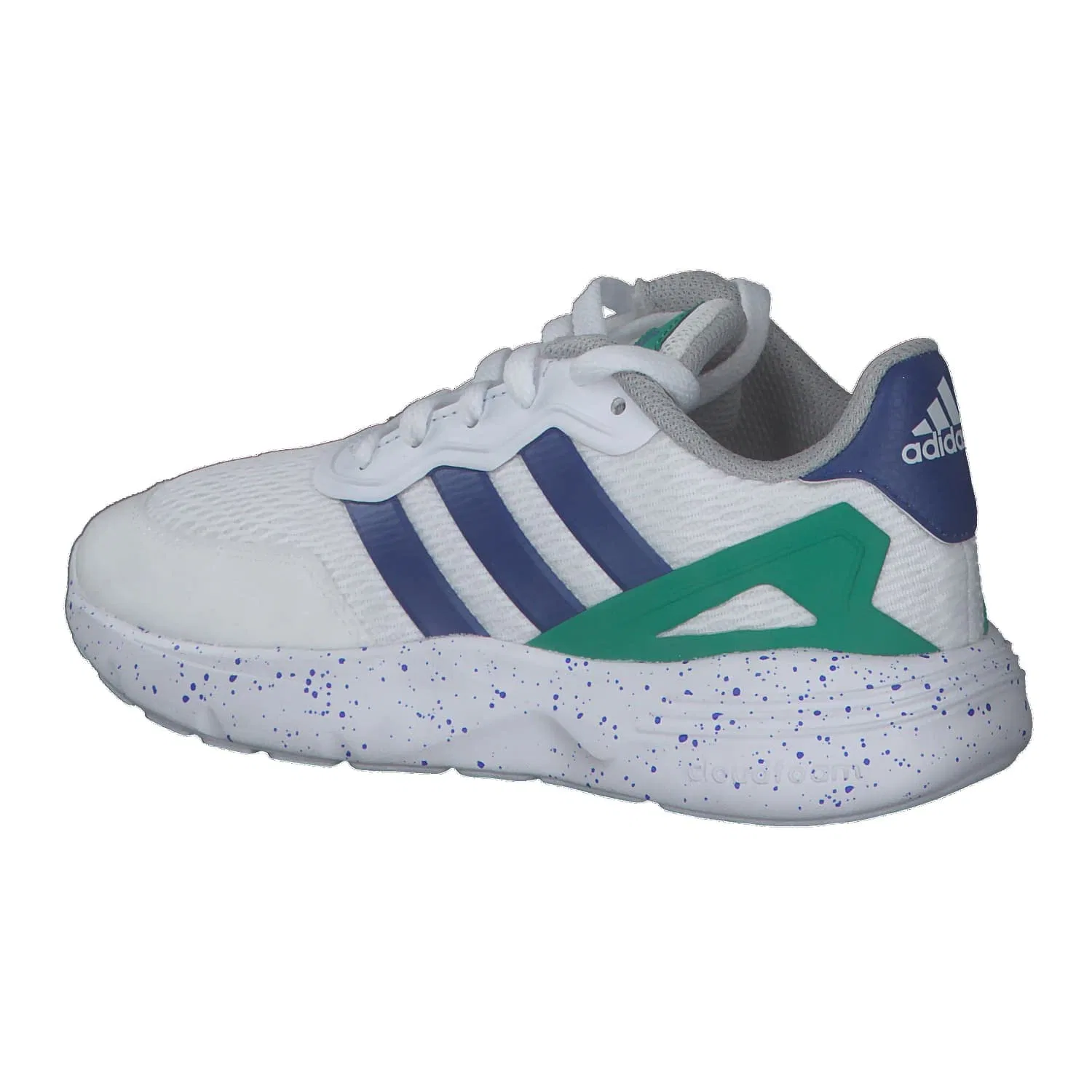 Детские кроссовки с шнуровкой Nebzed Lifestyle Lace Running Shoes Adidas, Cloud White Team Royal Blue Core Green — фото 3