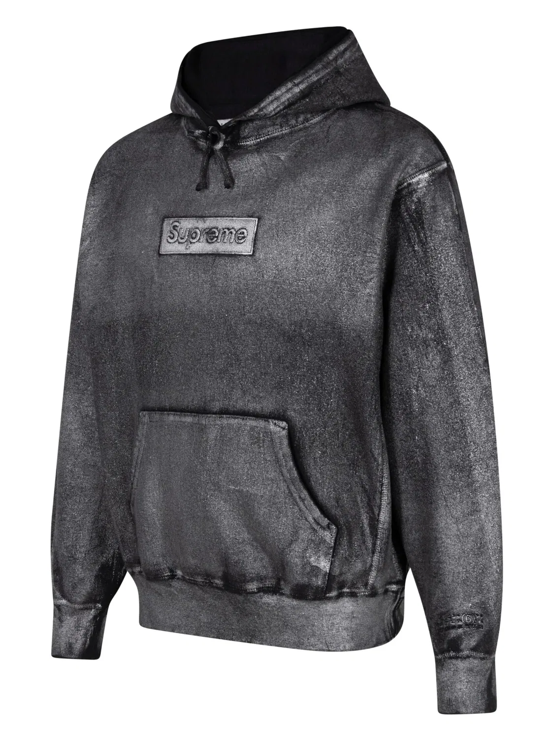 Худи с фольгированным логотипом MM6 Maison Margiela Supreme, черный — фото 3