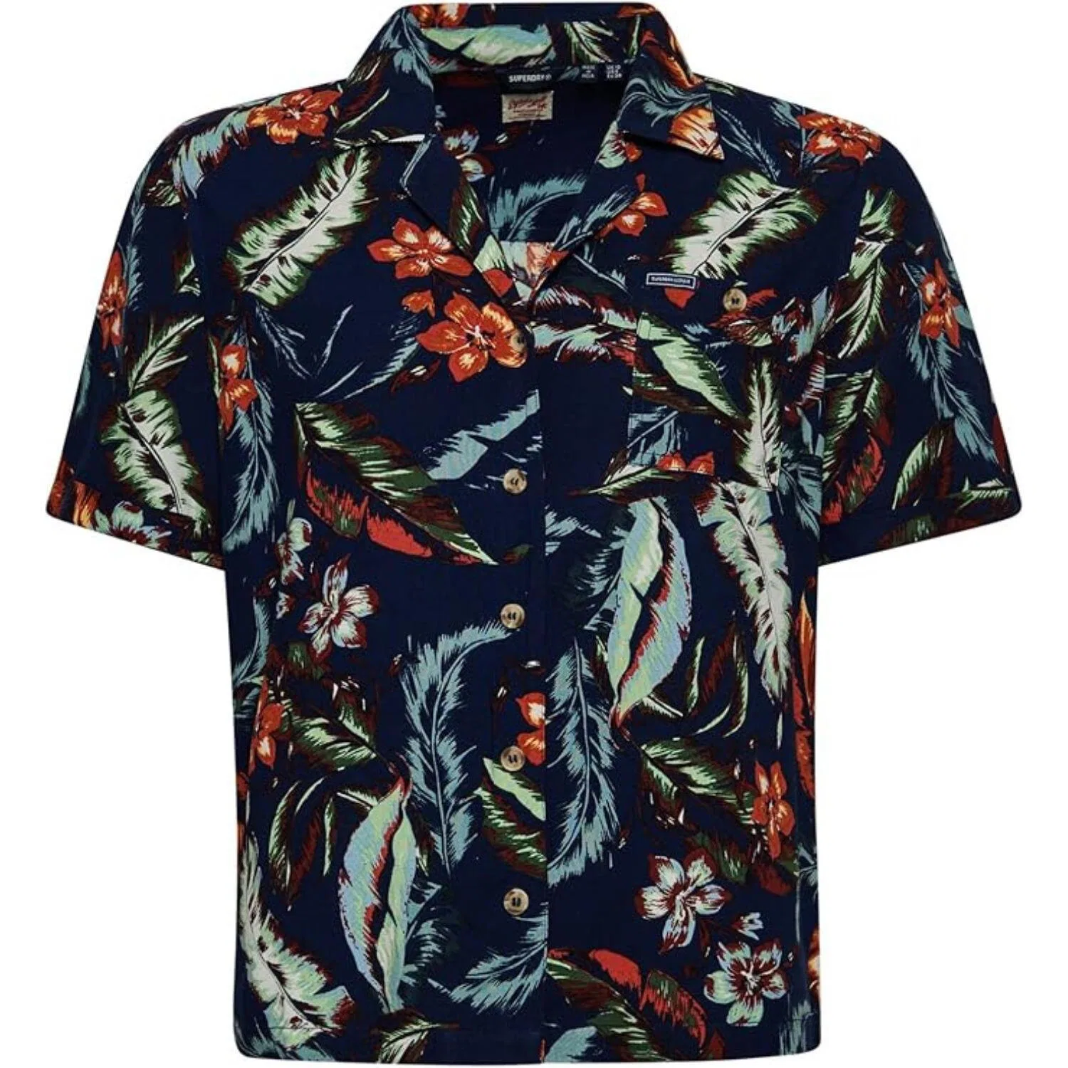 Женская рубашка с цветочным принтом Vintage Resort Superdry, Dark Blue