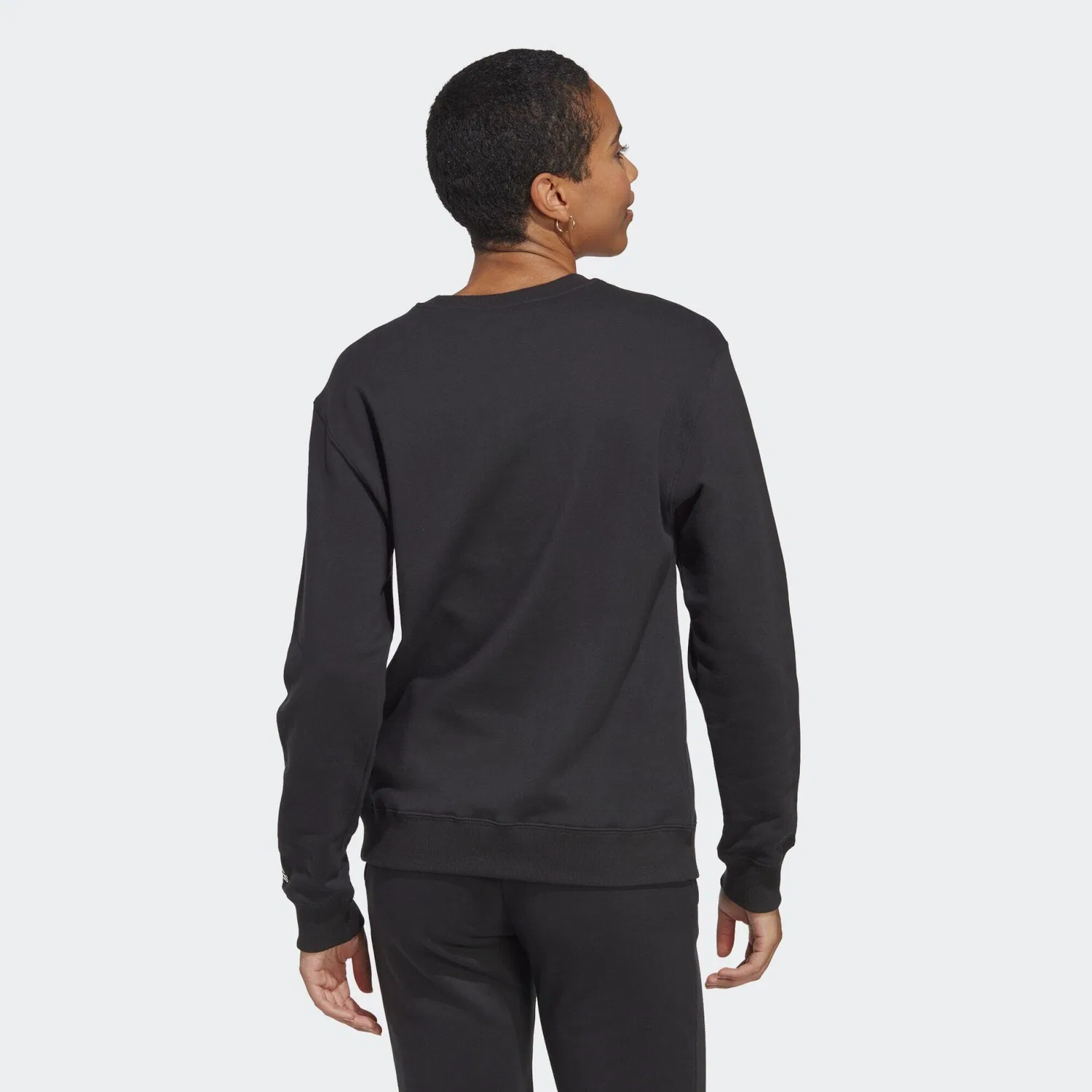Женский свитшот из футера Essentials Linear French Terry Adidas, Черный Белый — фото 3