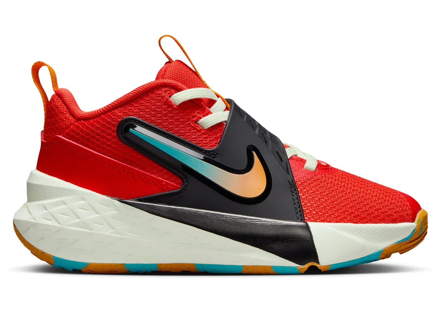 Детские кроссовки для мальчиков с принтом Nike Team Hustle D 12 Nike, Picante Red/Dusty Cactus/Volt Tint/Orange Peel